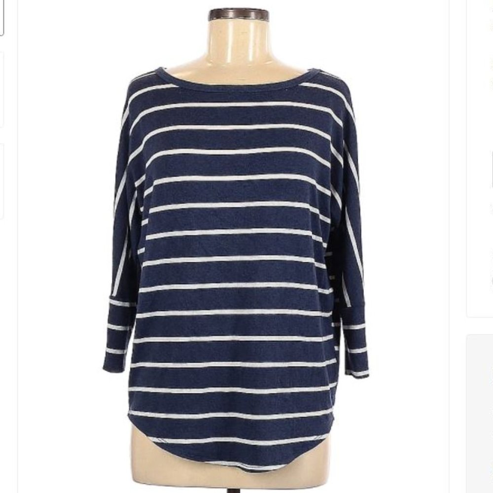 Market & Spruce Blue Stripe Knit Sweater